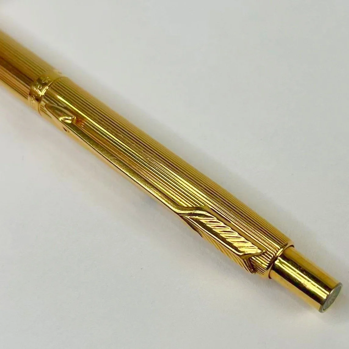 Vintage Rolex Gold-Tone Ballpoint Pen – Engraved Logo & Green